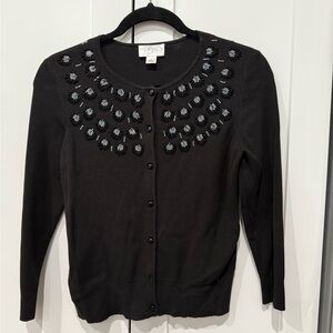 Ann Taylor Loft Black Embellished Women's Sweater